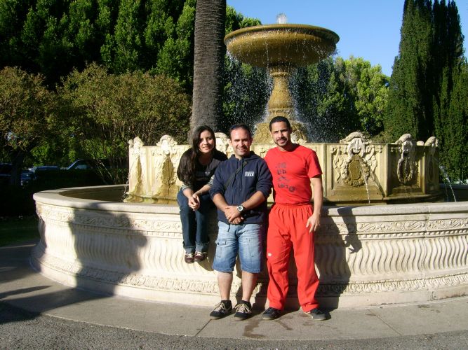 Gimasoa Vega, Master Pinto and Master Vega at the square in Sausalito 